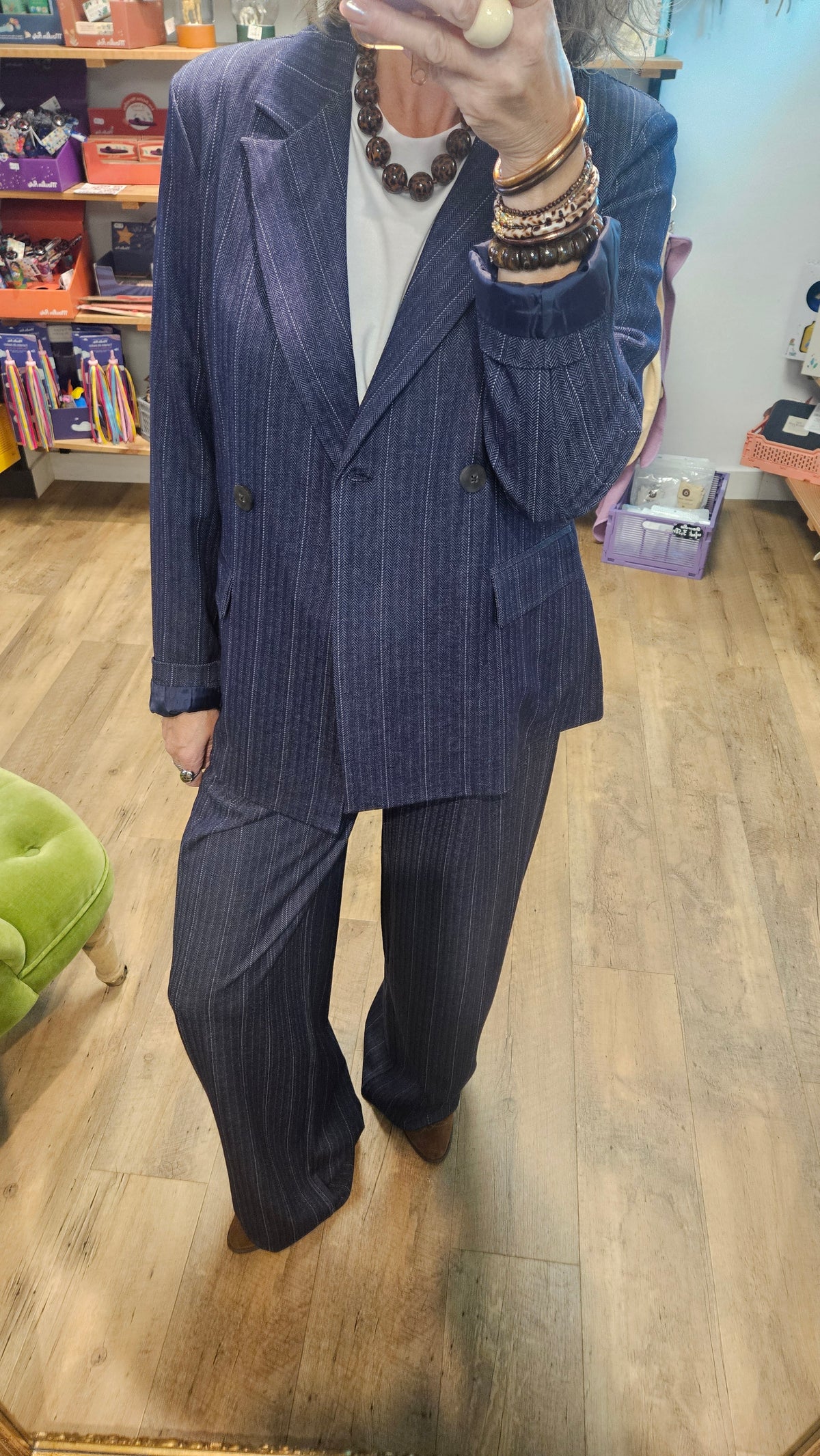 Veste DARK BLUE JACQUARD STRIPE - IHKATE PINELLE LONG WIDE (Copie)