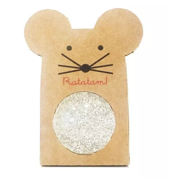 Balle rebondissante souris - PAILLETTE ARGENT