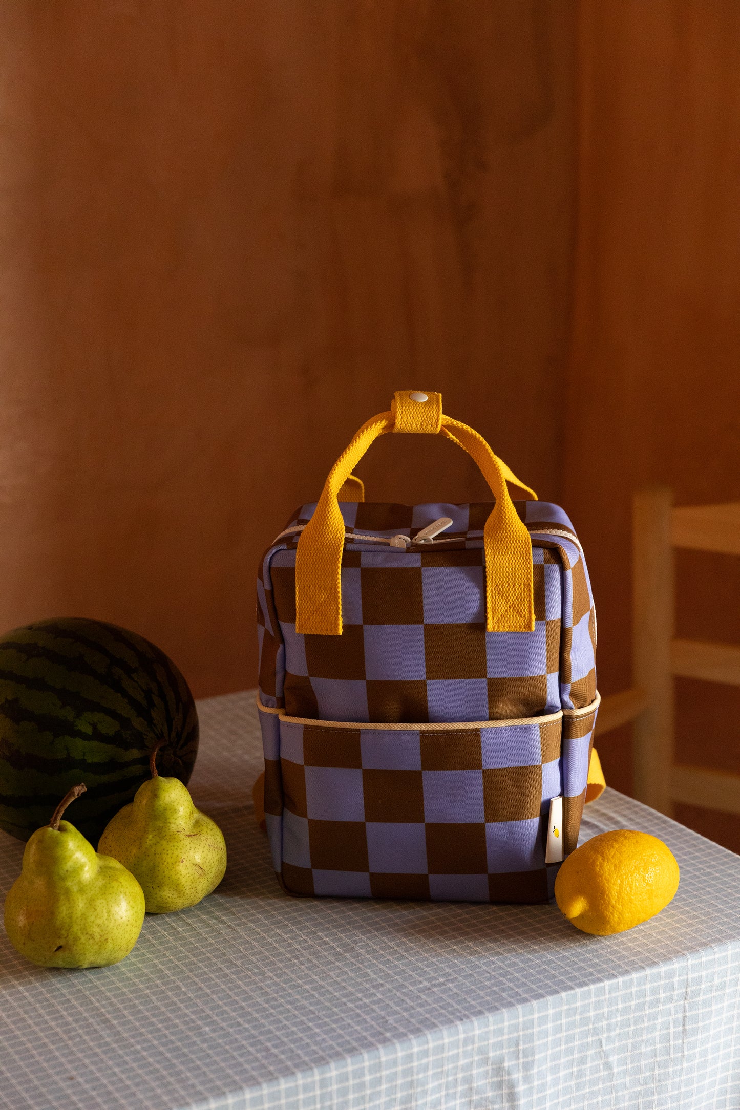 Sac à dos Farmhouse damier - BLOOMING PURPLE & SOIL GREEN