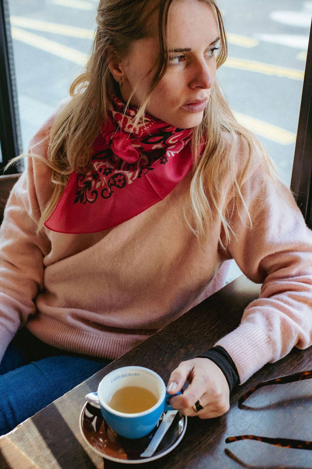 Foulard bandana Fuchsia coton - Maison Lecomte Flament