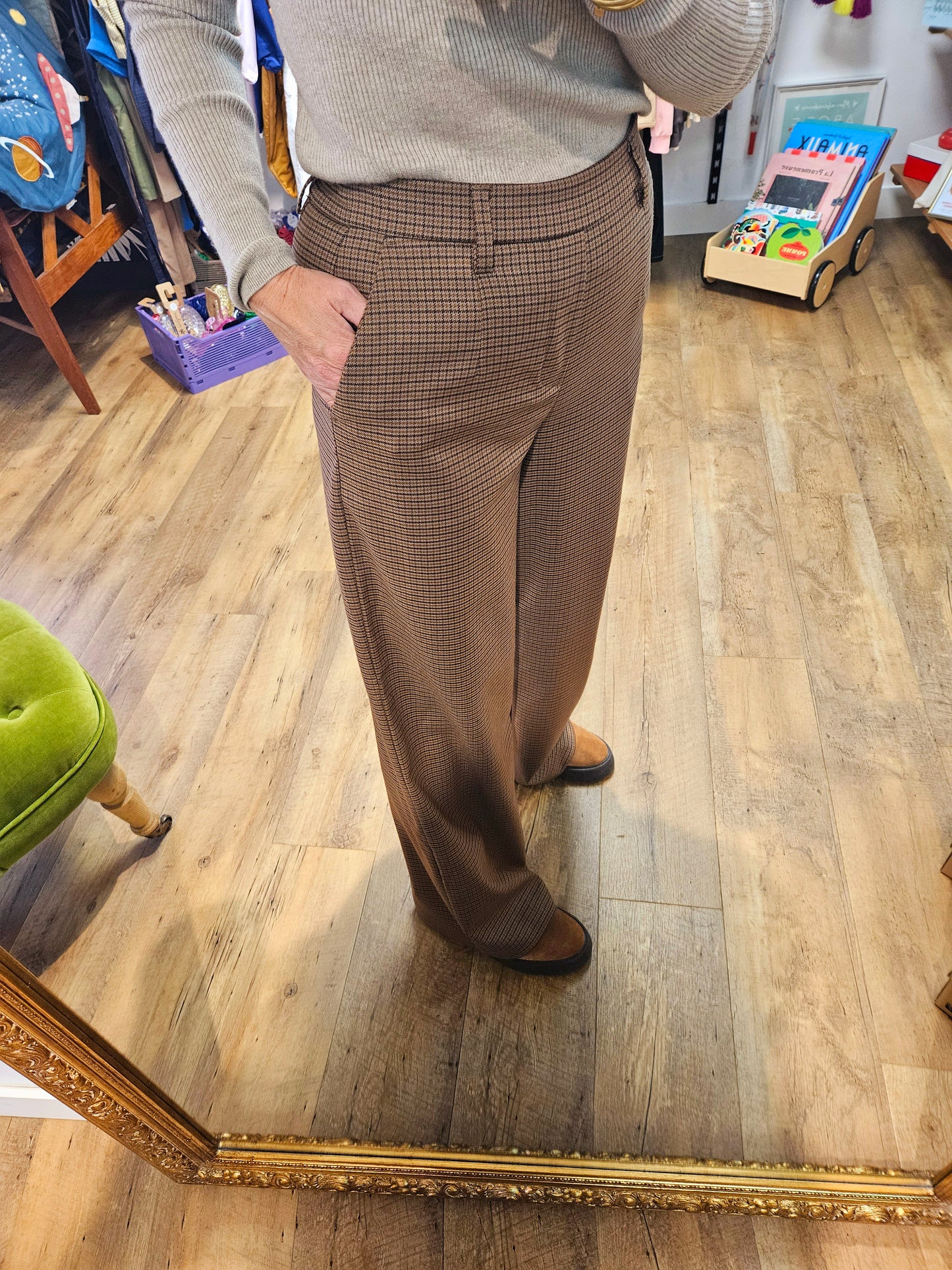 Pantalon JAVA FOSSIL/DARK - Objlisa wide