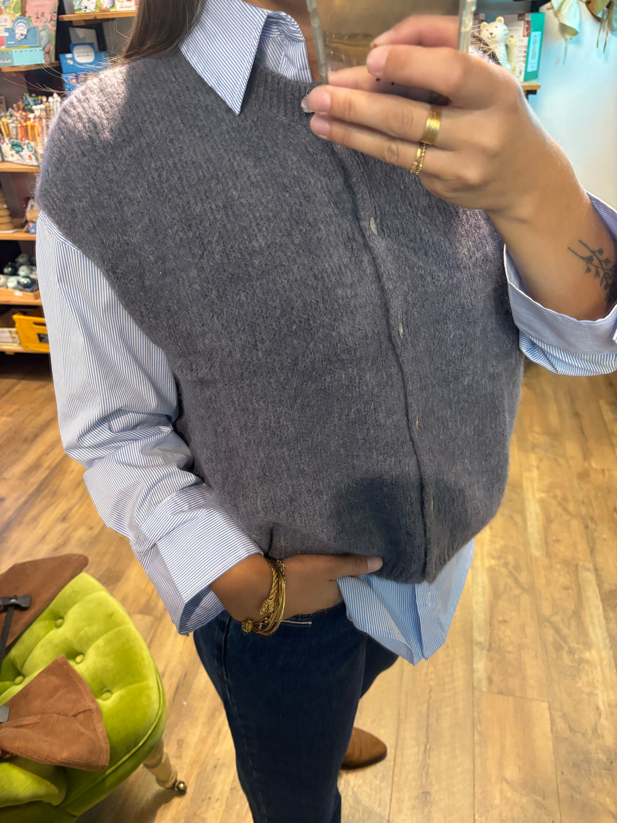 Gilet GRIS ANTHRACITE - Laura