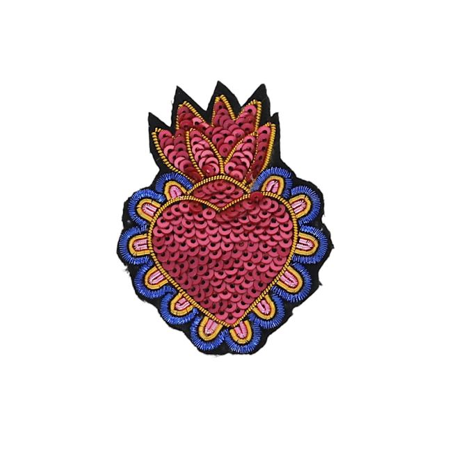 Broche Ex-Voto Rose et Bleu
