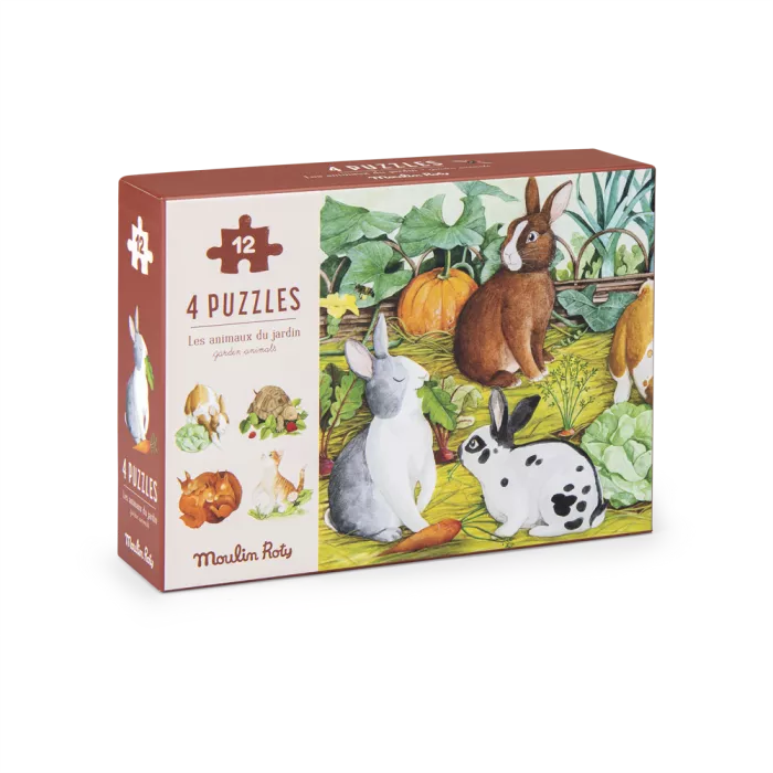 4 minis puzzles - Le jardinier - Moulin Roty