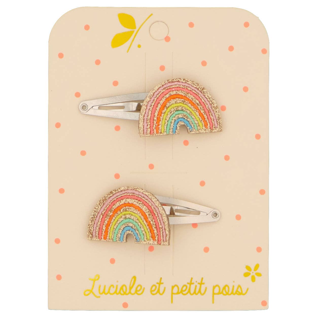 Barrettes arc-en-ciel multicolore (paire)