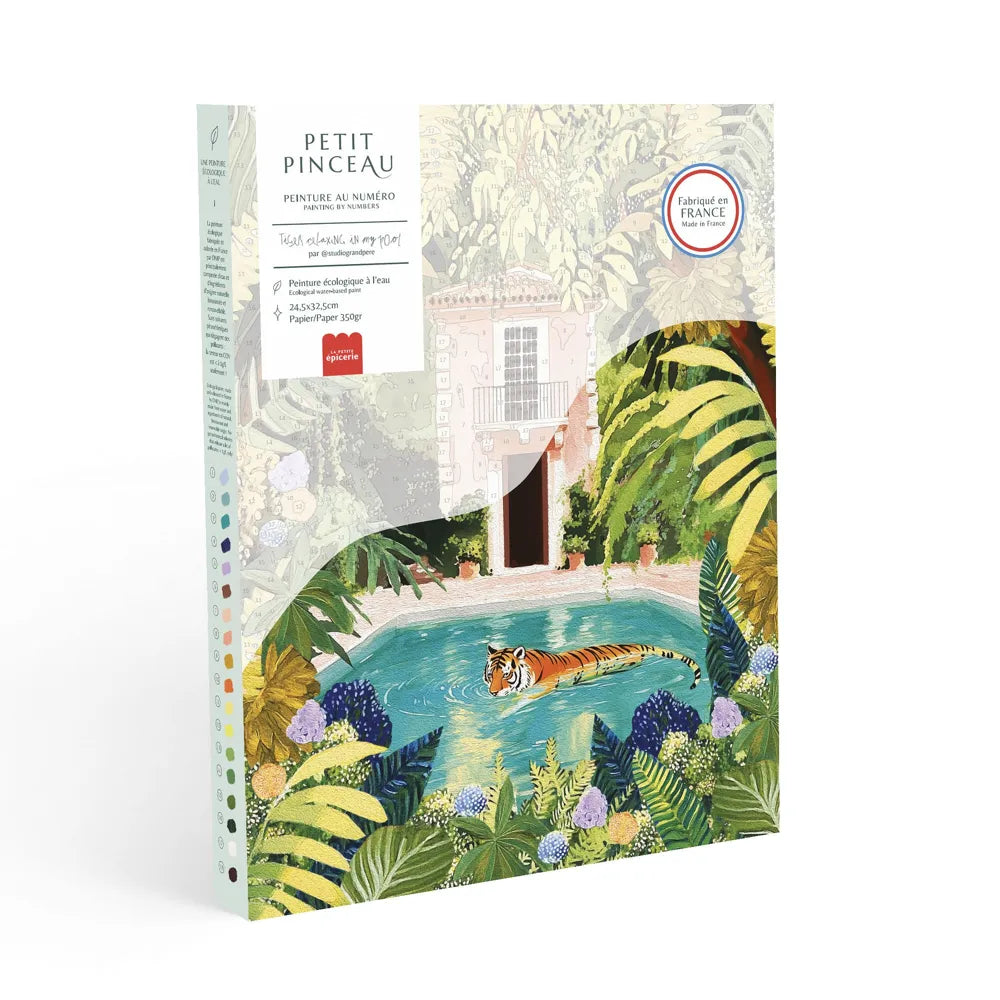 Coffret peinture au numéro - Tiger relaxing in my pool