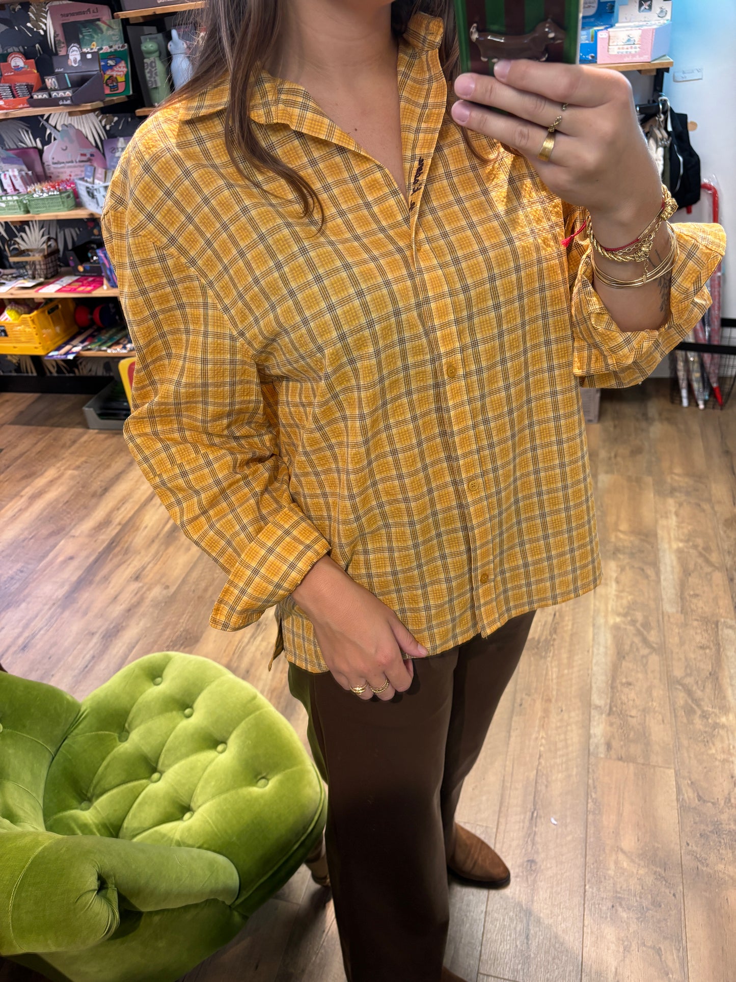 Chemise CARREAUX MOUTARDE - Daria