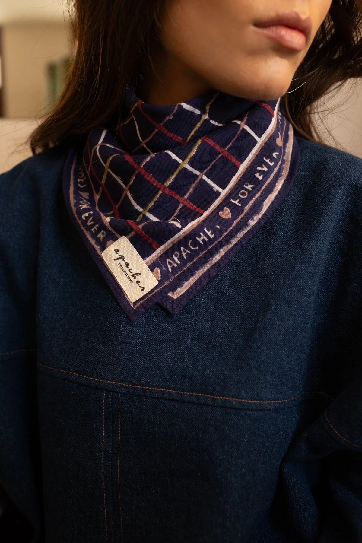Foulard "Manika" CAHIER INDIGO - Apaches
