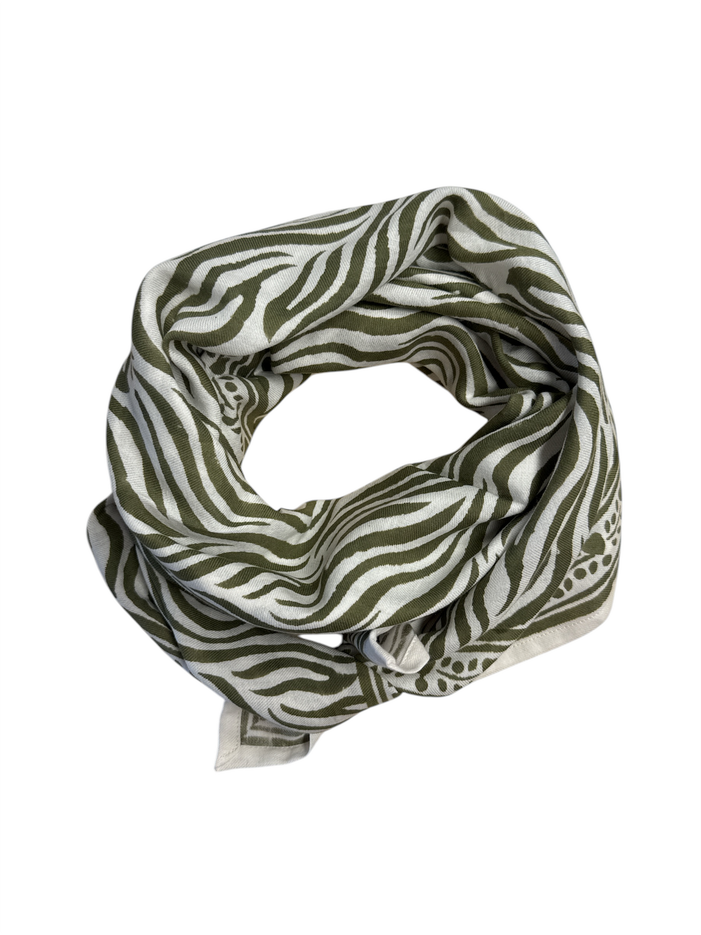 Foulard Adulte Zèbre Kaki - 100 cm