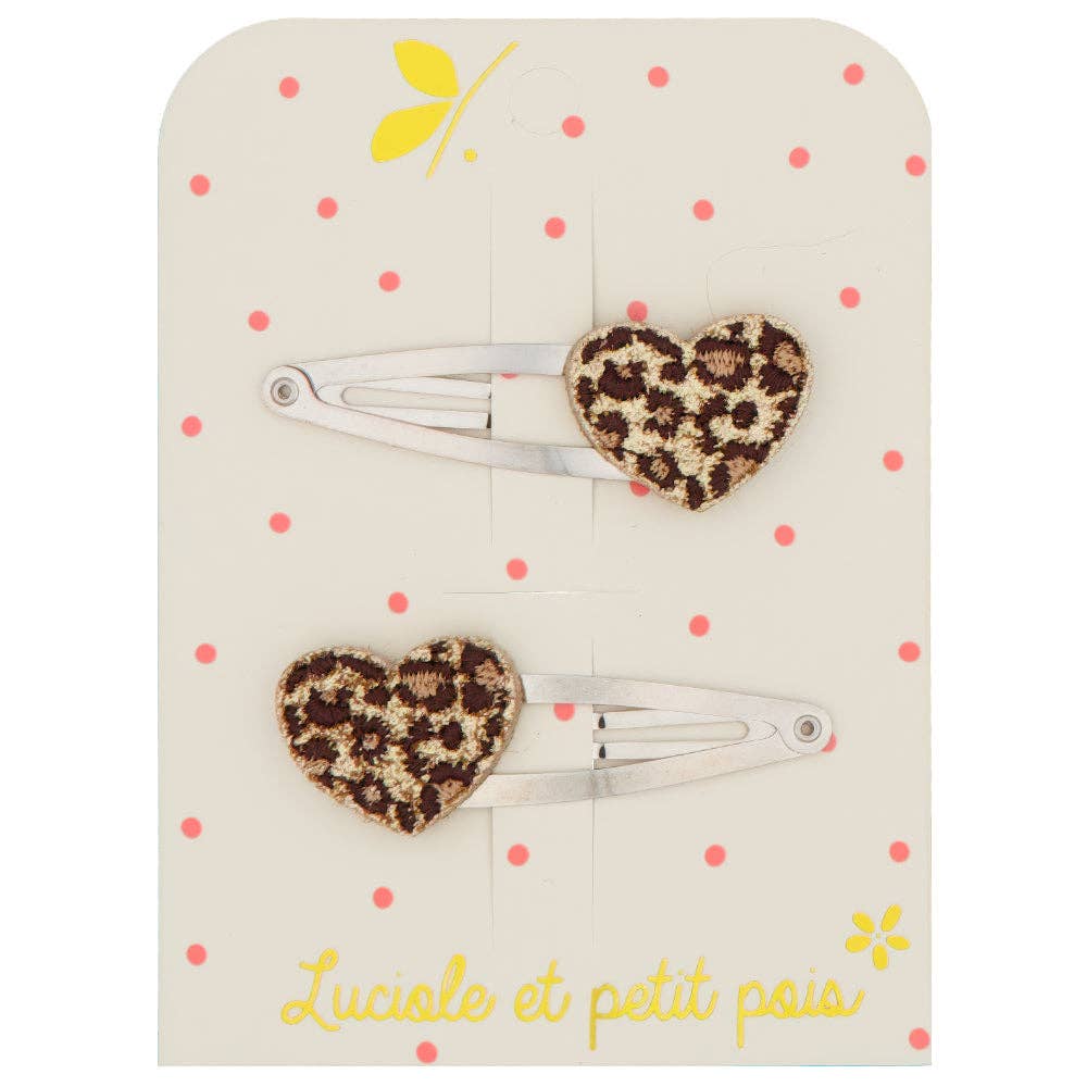 Barrettes cœurs Léo (paire)