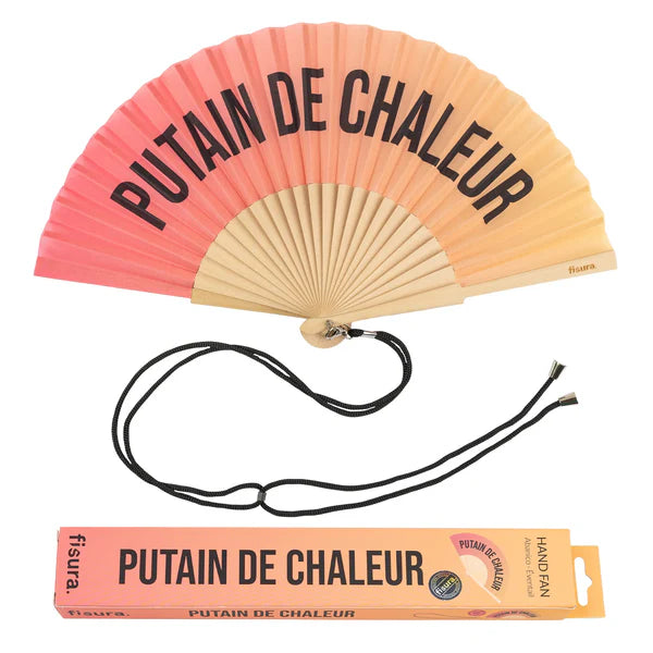 Eventail "PUTAIN DE CHALEUR " - Sunset