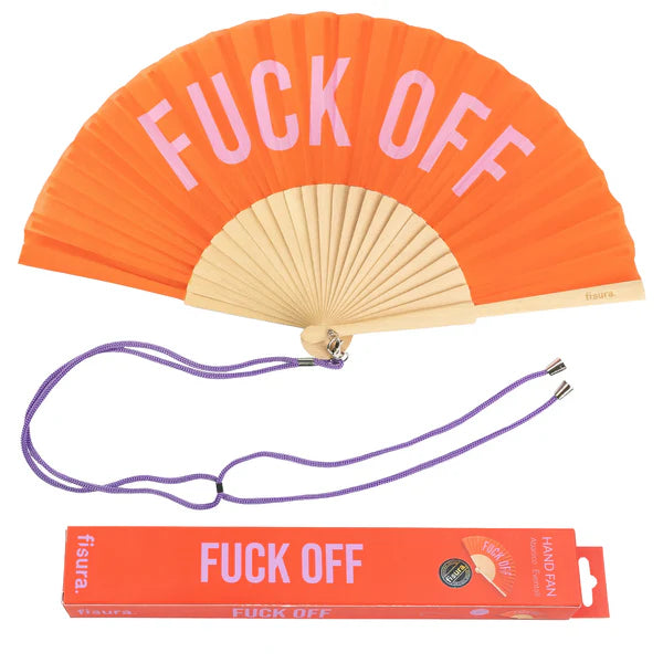 Eventail "FUCK OFF " - Rouge