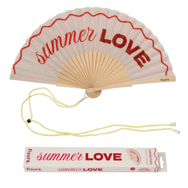 Eventail "SUMMER LOVE" - Rouge