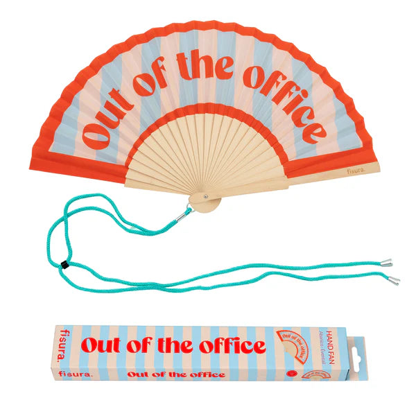 Eventail "OUT OFF THE OFFICE" - Rouge