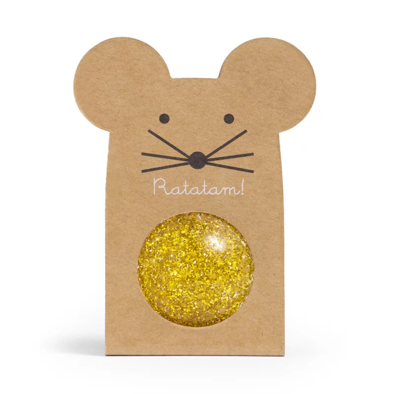 Balle rebondissante souris - PAILLETTES OR