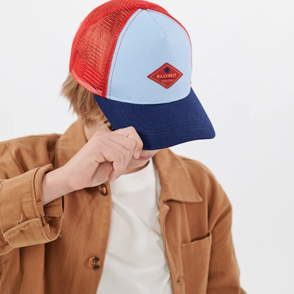 Casquette en coton enfant Trucker - BLEU & ROUGE