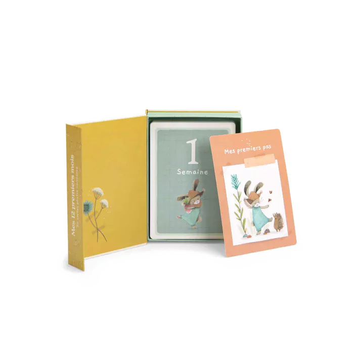 Cartes Mes 12 premiers mois Trois petits lapins - Moulin Roty
