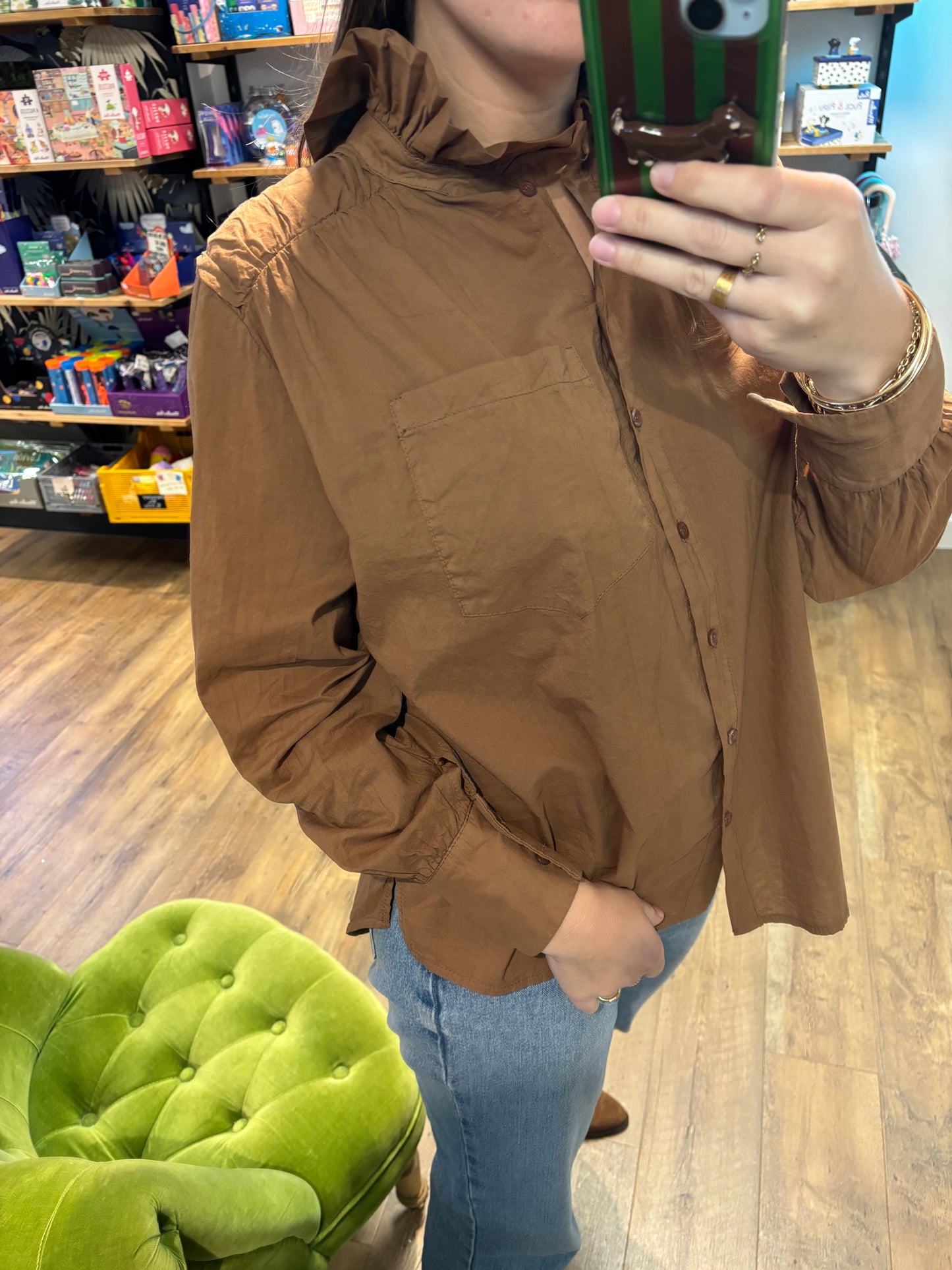 Blouse à col à volants « Lola » : CHOCO