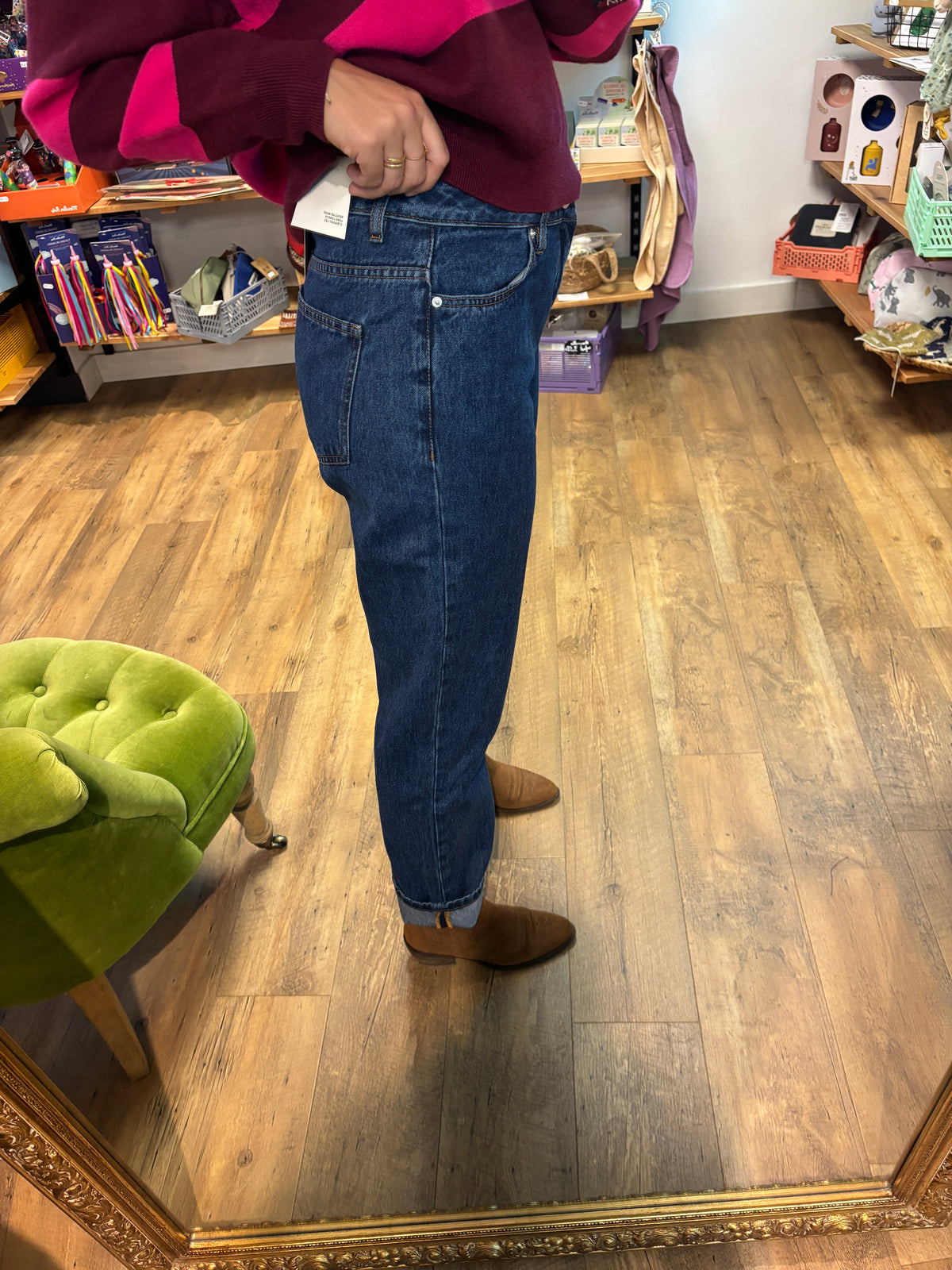 Jean WASHED DARK BLUE - IHJULIA MOM