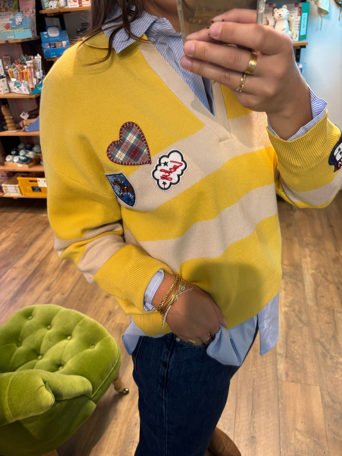 Pull RAYURES OCRE - Oriane