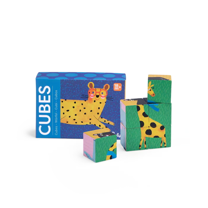 Puzzle en bois 6 cubes - Moulin Roty