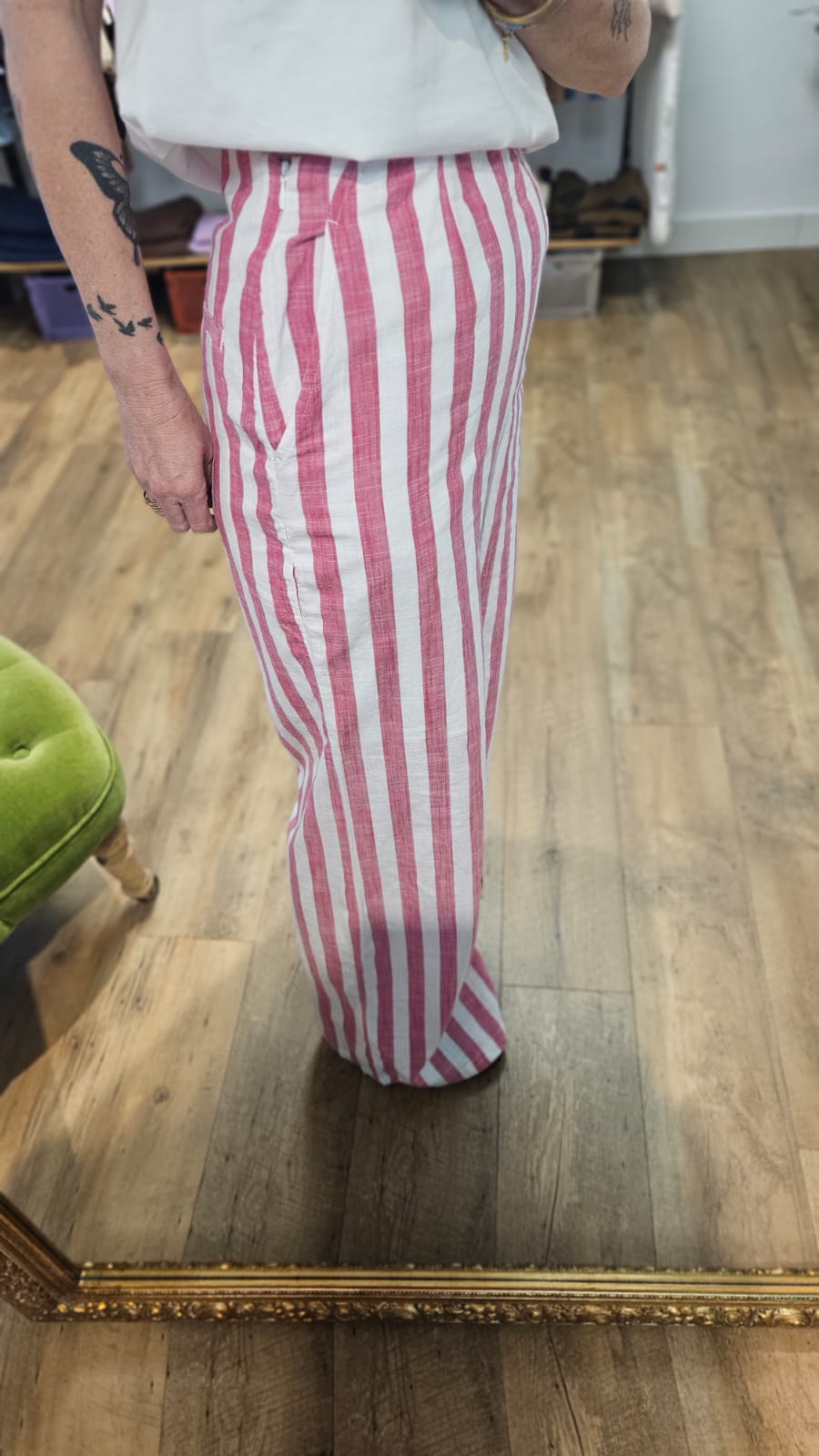 Pantalon BRIGHT ROSE / WHITE - IHLOLIA PA