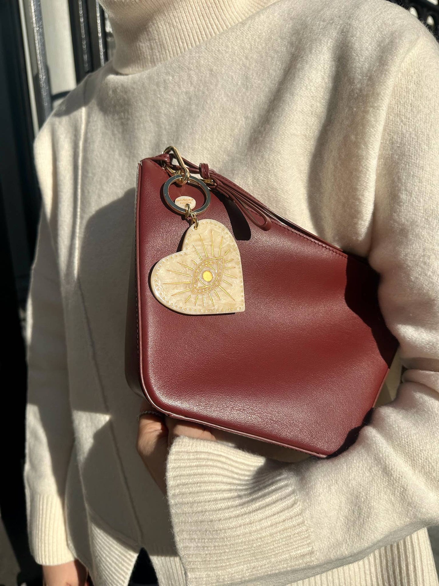 Porte-clés + Charme de Sac Cœur Céleste | Solar Eclipse