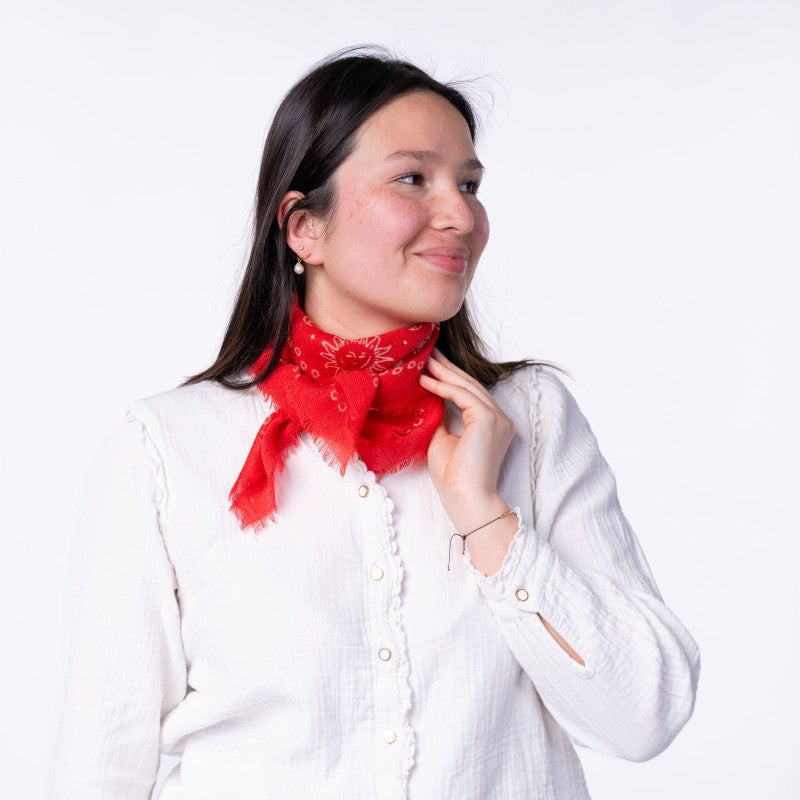 Foulard en 100% laine Alice - ROUGE