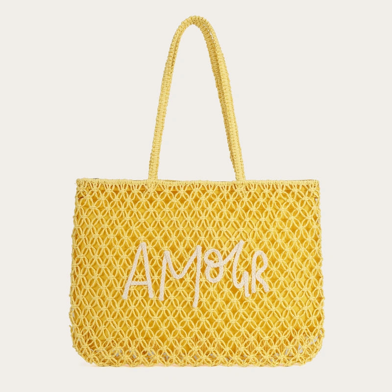 Sac de plage Amour - JAUNE