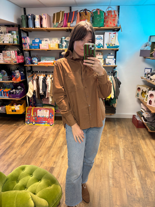 Blouse à col à volants « Lola » : CHOCO