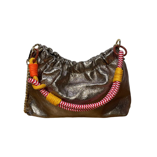 Sac bandoulière cuir suédine Plissa - BRONZE