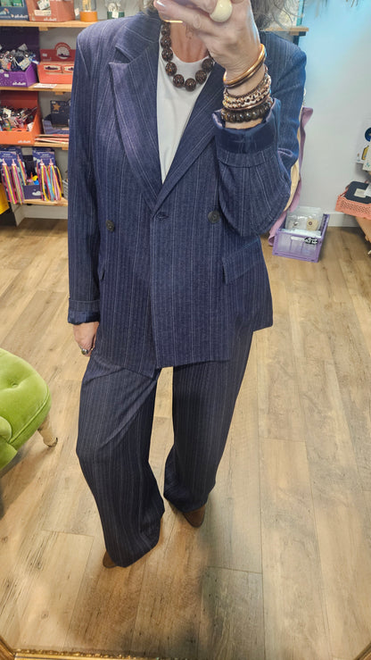 Veste DARK BLUE JACQUARD STRIPE - IHKATE PINELLE LONG WIDE (Copie)