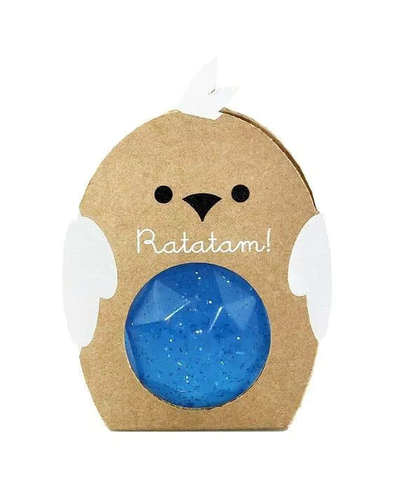 Balle rebondissante oiseau - PAILLETTES BLEU