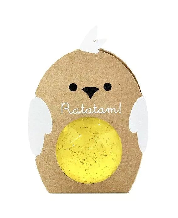 Balle rebondissante oiseau - PAILLETTES JAUNE