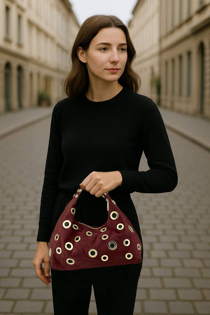 Sac en cuir suédé LIE DE VIN- Genesis
