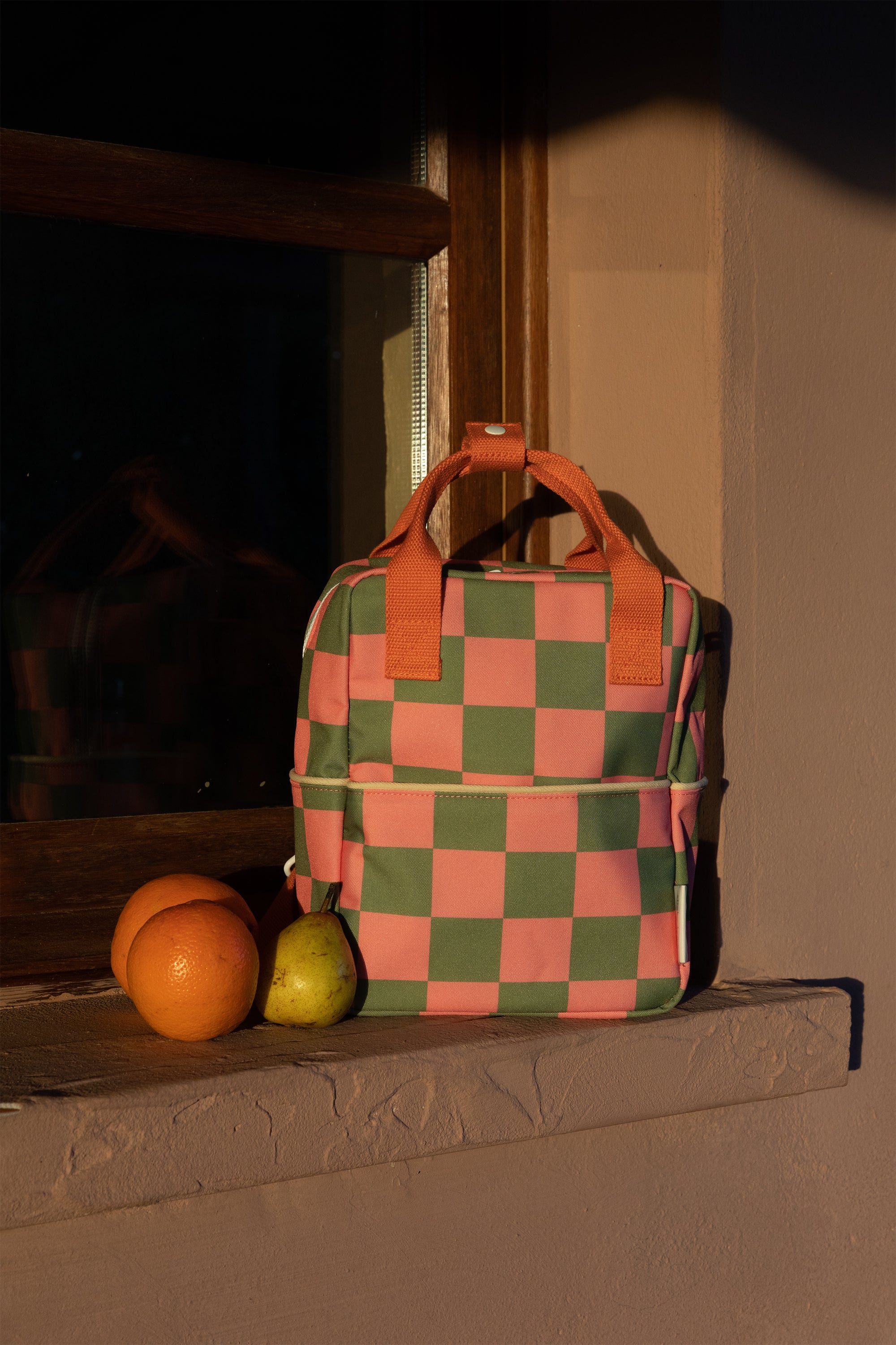 Sac à dos Farmhouse damier - SPROUT GREEN & FLOWER PINK