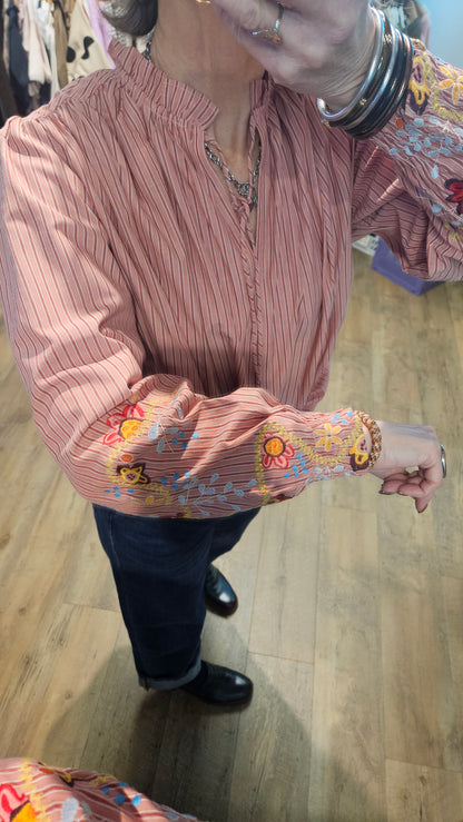 Chemise RAYURE BRIQUE - Dane