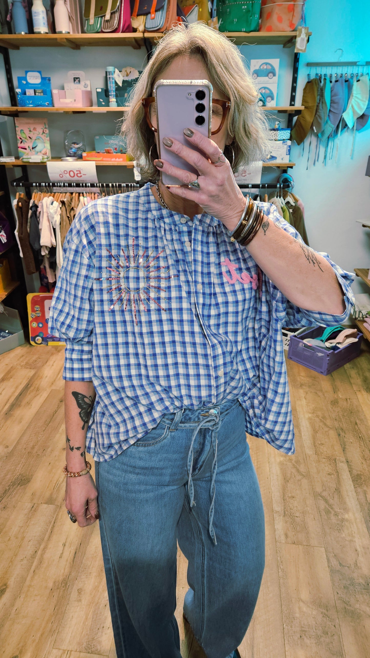 Chemise VICHY BLEU - Simone