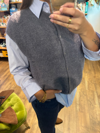 Gilet GRIS ANTHRACITE - Laura
