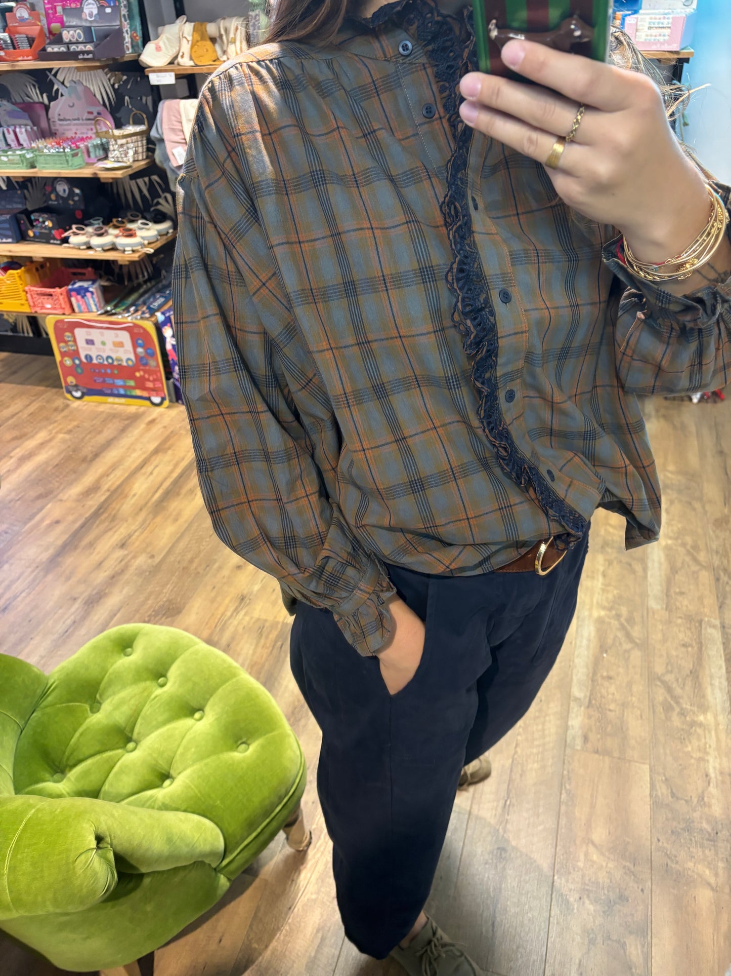Chemise CARREAUX CELADON - Montana