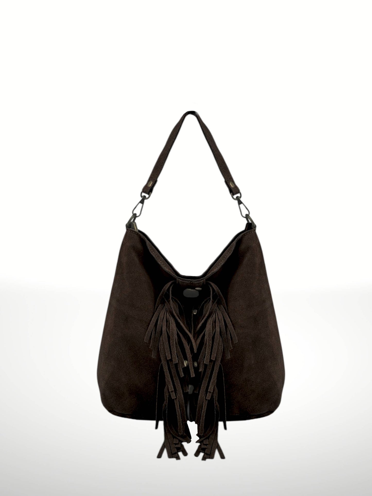 Sac en daim à franges CAFÉ :Ribelle