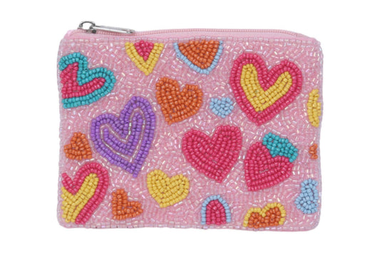 Porte-monnaie COEURS MULTI ROSE