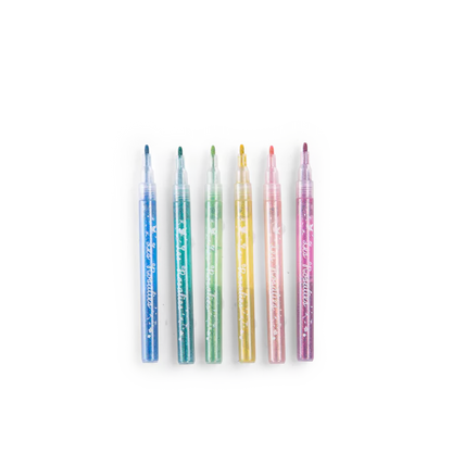 6 feutres à paillette Les Rosalies - Moulin Roty