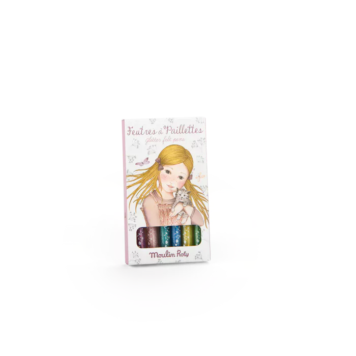 6 feutres à paillette Les Rosalies - Moulin Roty