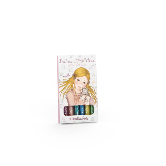 6 feutres à paillette Les Rosalies - Moulin Roty