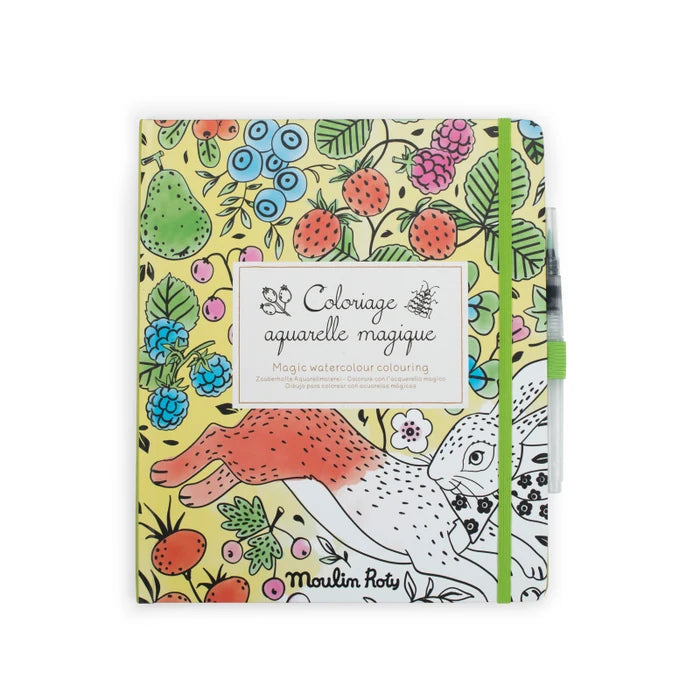 Cahier coloriage aquarelle magique Le Jardin du Moulin - Moulin Roty