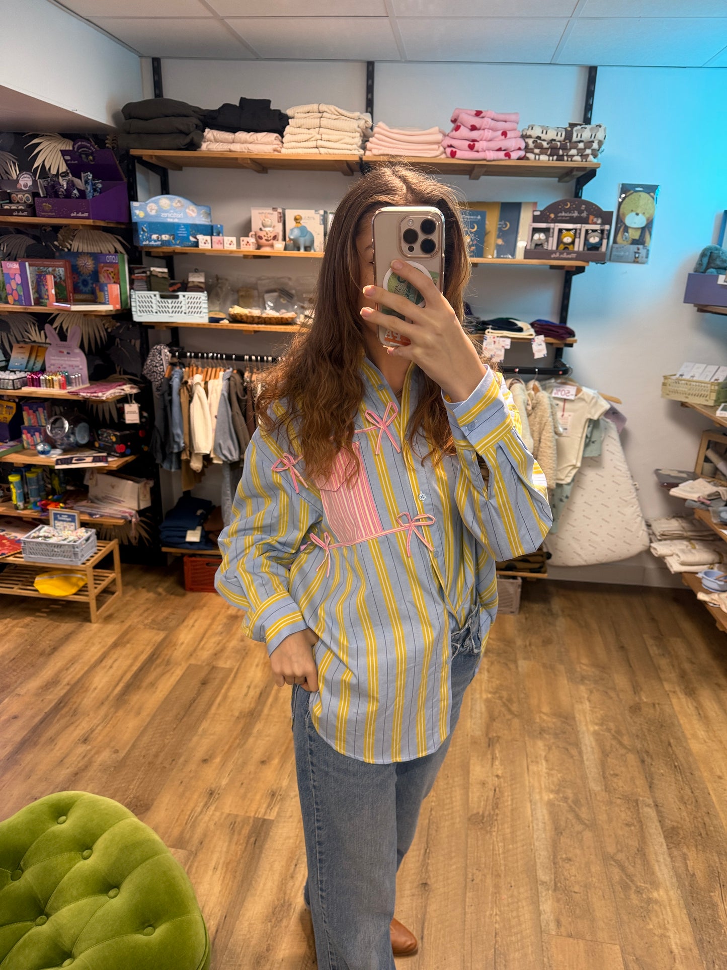 Chemise RAYÉE BLEUE ET JAUNE - Leandre