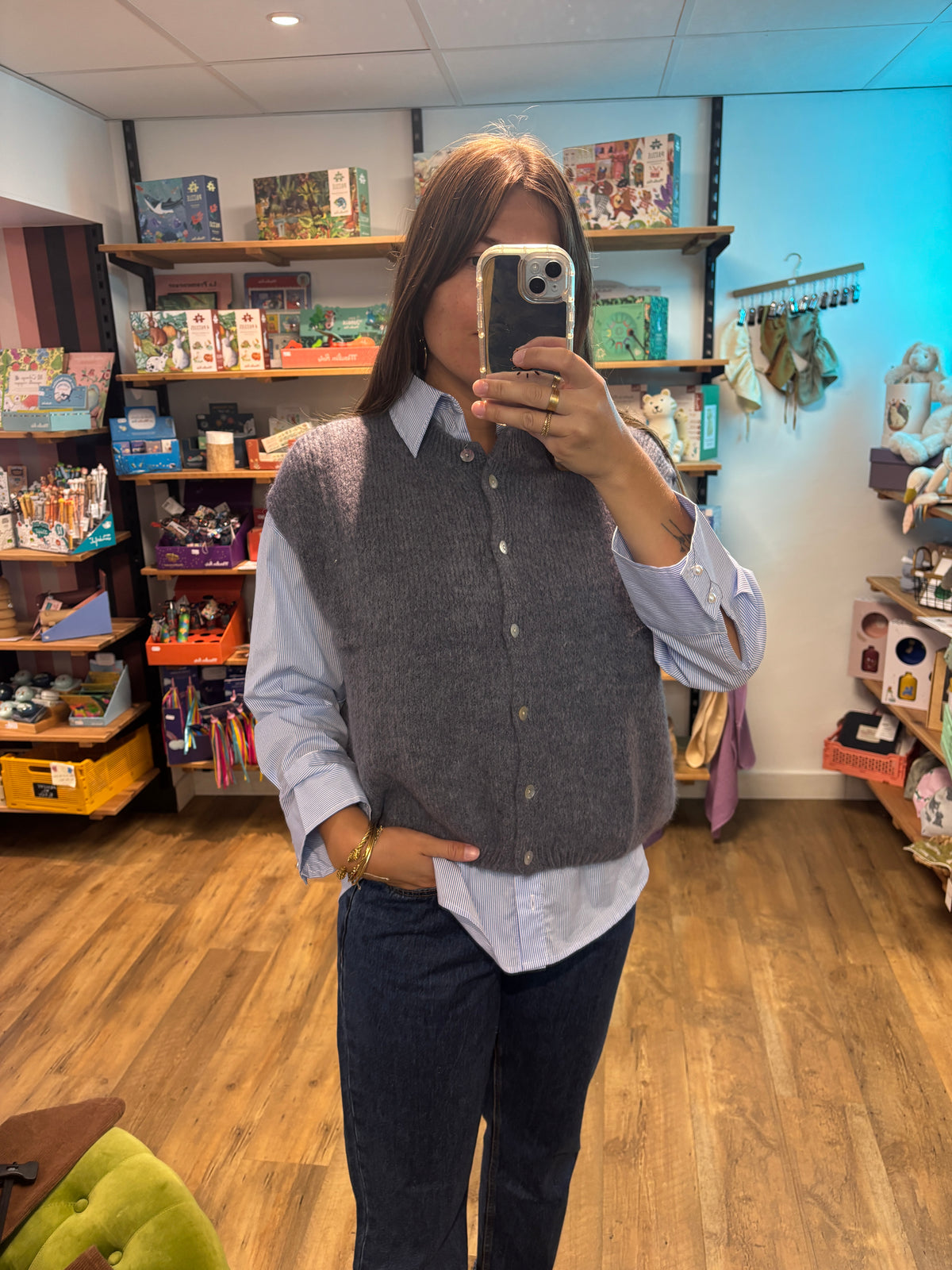 Gilet GRIS ANTHRACITE - Laura