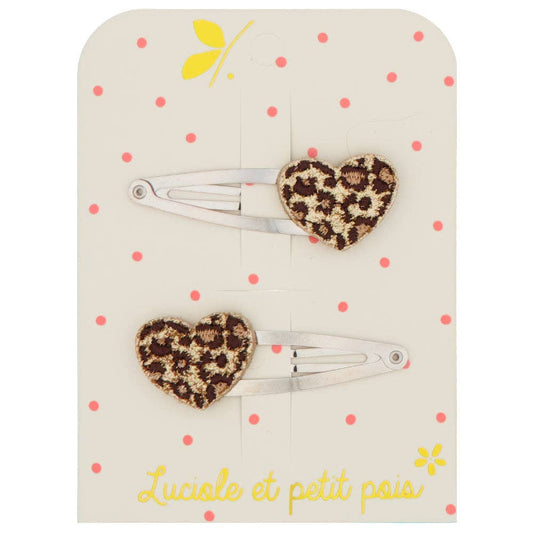 Barrettes cœurs Léo (paire)