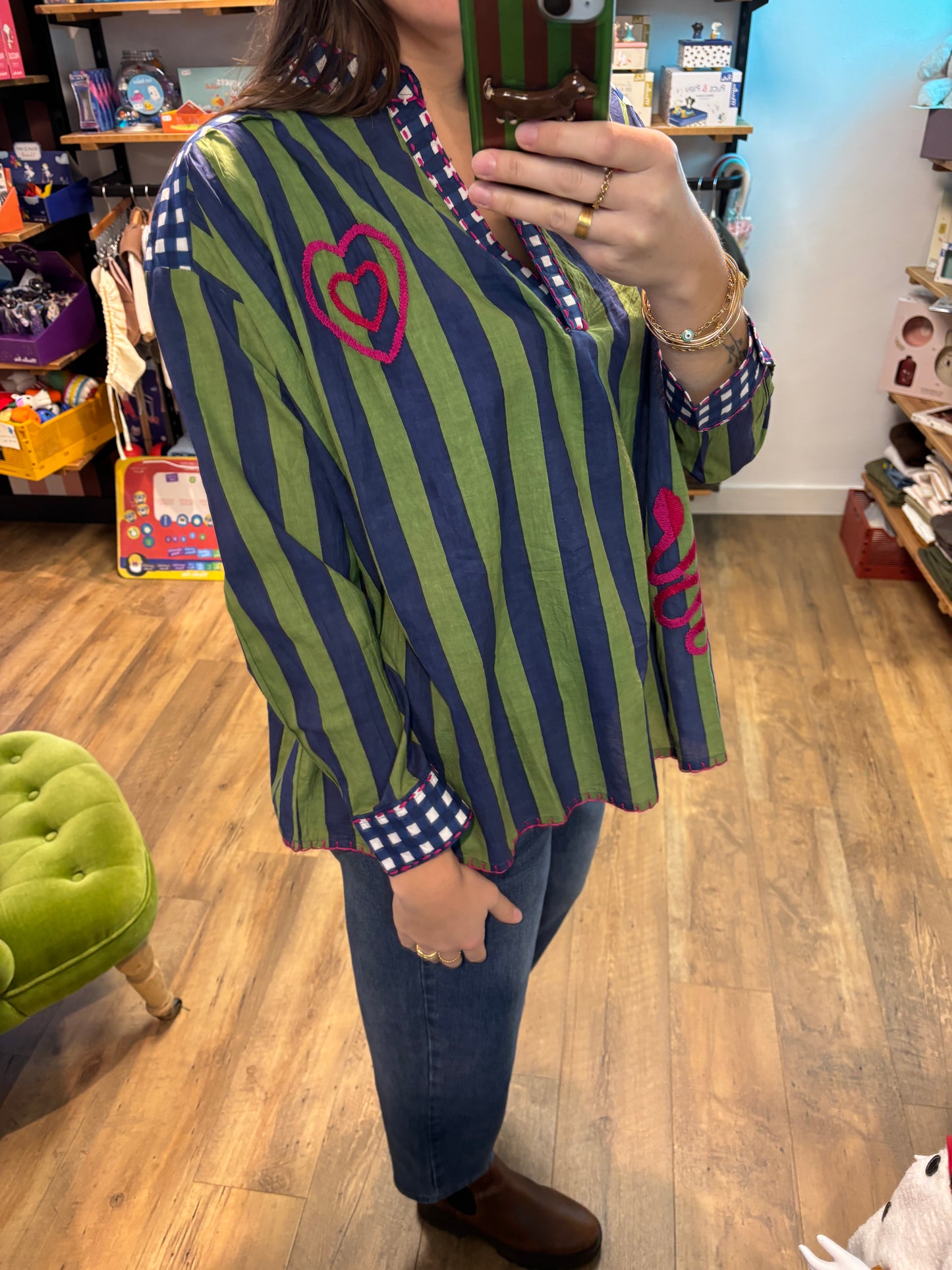 Blouse VERT & BLEU - 8925